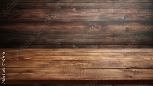 Rustic Vintage Wooden Table Against Dark Grunge Background for Design Inspiration