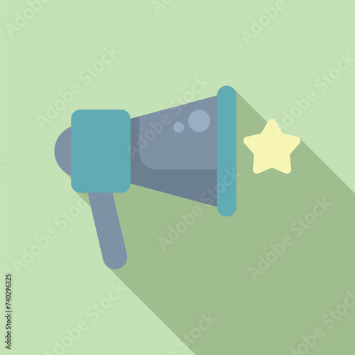 Marketing megaphone icon flat vector. Creative present. Mobile unit item