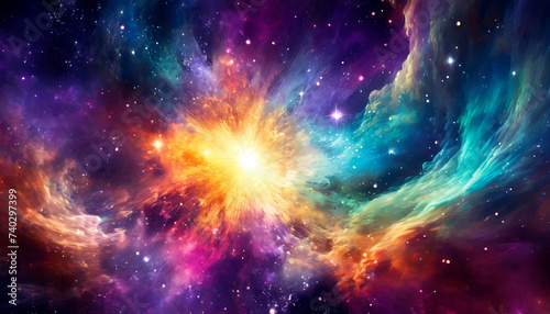Background illustration of Supernova in space 