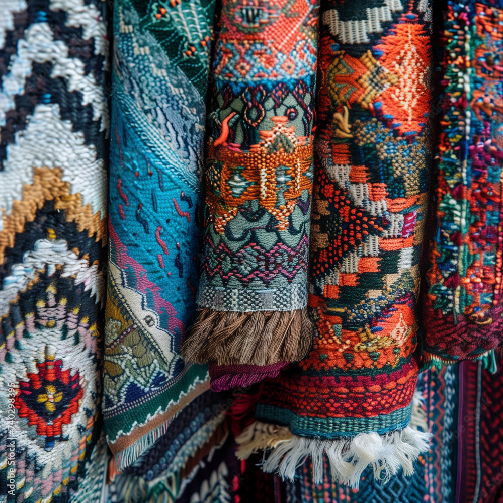 Colorful Bohemian Patterns on Textiles - Travel Inspired Photography