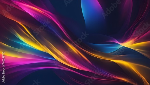 vibrant shiny blue pink yellow abstract glowing color gradient background dark abstract , Radiant, shining, luminous, brilliant wallpaper, gaming concept