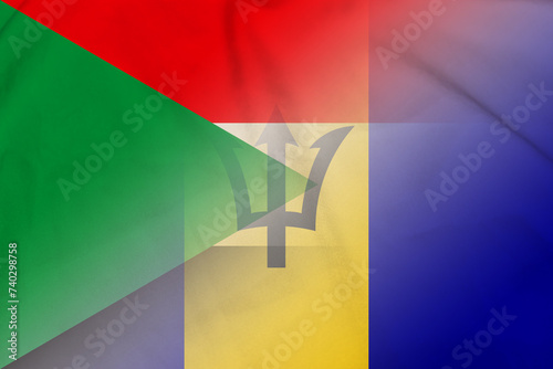 Sudan and Barbados government flag transborder relations BRB SDN photo