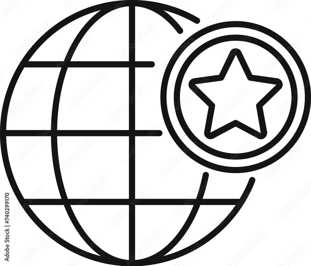 Obraz premium Global featured product icon outline vector. Data start event. Present mobile