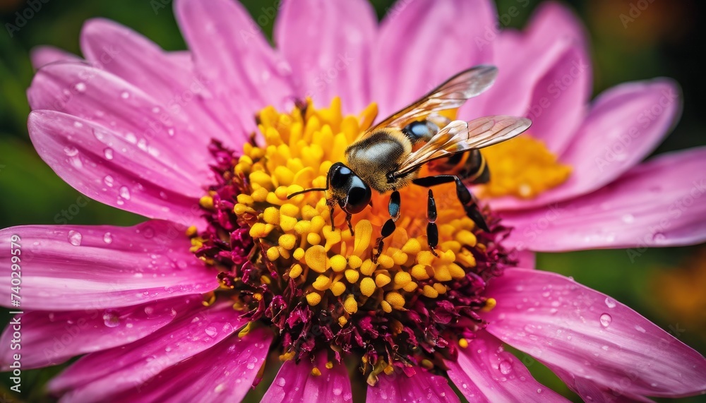 Exquisite Close-Up Vibrant Insects Delicate Flowers Showcasing, petals, bee, ecosystem, harmony Exquisite Close-Up Vibrant Insects Delicate Flowers Showcasing, petals, bee, ecosystem, harmony