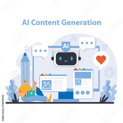 Ai tools concept. Flat vector illustration.