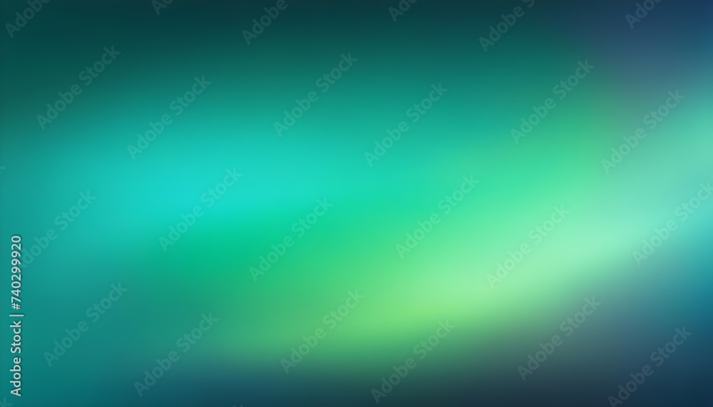 Blurred color gradient green blue turquoise grainy color gradient background dark abstract wallpaper