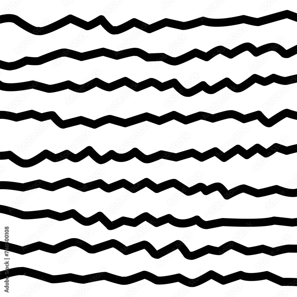 Seamless pattern of black undulated lines on white
Seamless pattern of black undulated lines on white