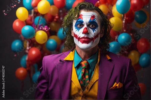 April fool day with a colorful comedian Joker