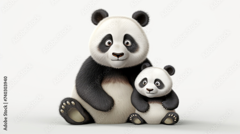 Panda Bear with Baby
