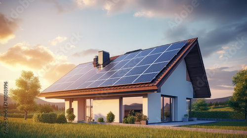 Solar Technology on a modern House