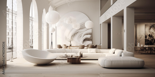 Modern living room interior design. Modernity meets sophistication in the living room, adorned with modern furniture © Ammar Anwar 
