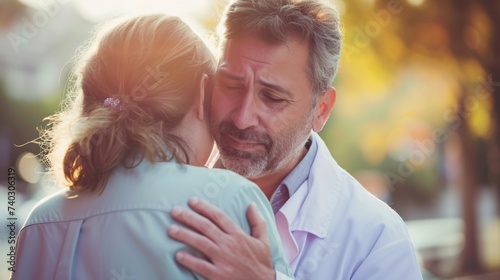 Docteur soutenant une patiente en détresse » IA générative photo