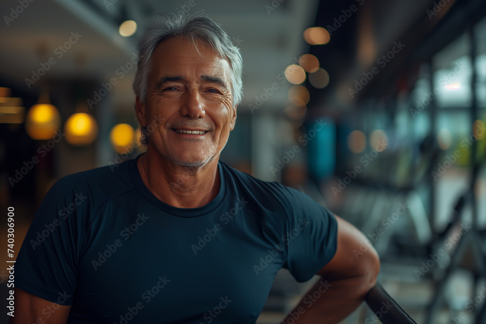 portrait of a senior person in the gym portrait of a senior person in the gym