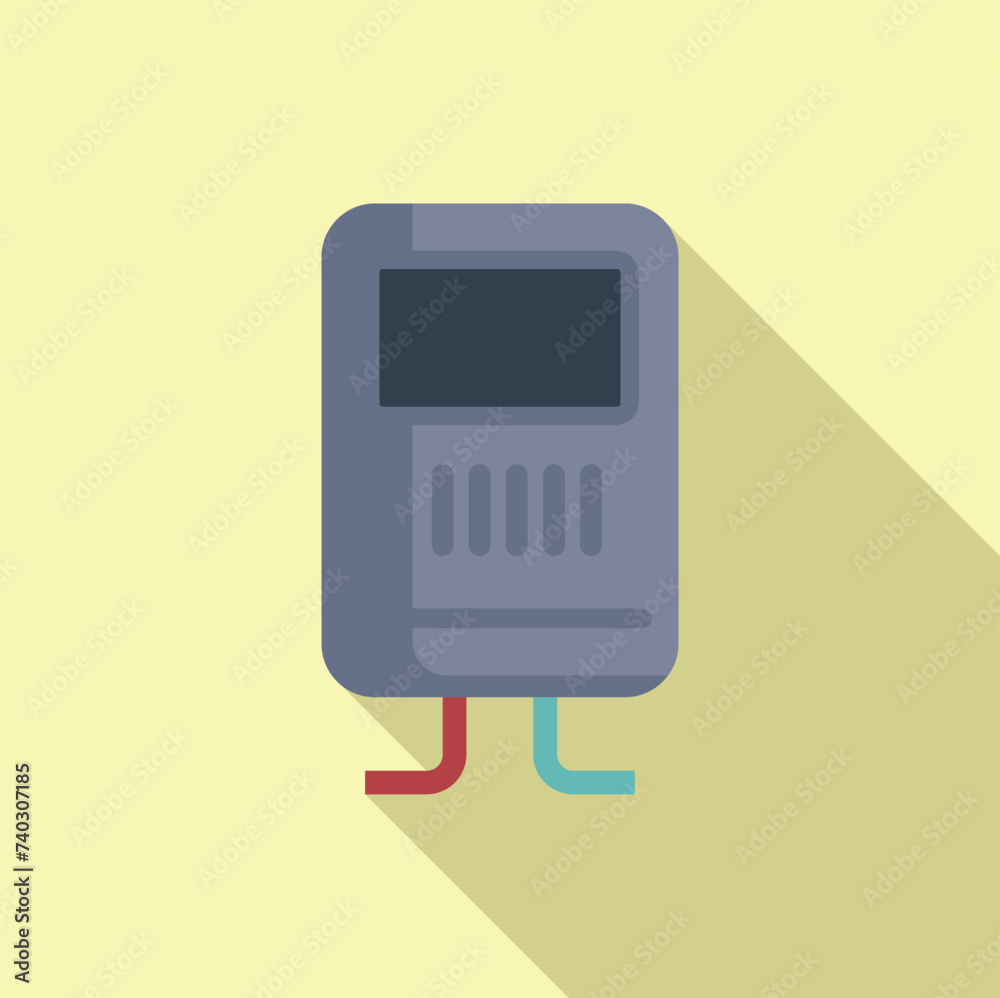 Wall power part icon flat vector. Setup house roof. Electric power charge Wall power part icon flat vector. Setup house roof. Electric power charge