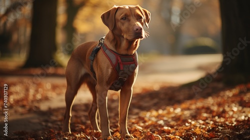 Dog Sitting on Top of Forest Floor