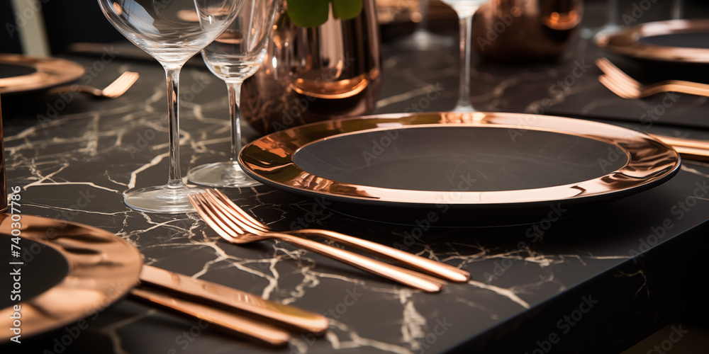close up view of an intricate dinning table, a kitchen with marble tile in beige and black, A kitchen filled with furniture and a large window close up view of an intricate dinning table, a kitchen with marble tile in beige and black, A kitchen filled with furniture and a large window