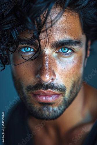 An attractive man with gree...