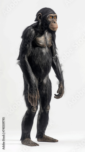 Australopithecus - Primitive man - Caveman - Monkey - Isolated - White background