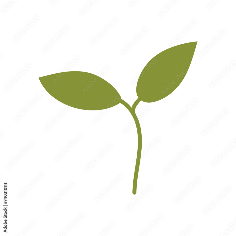 Obraz premium Green sprout isolated on white background. Vector illustration.