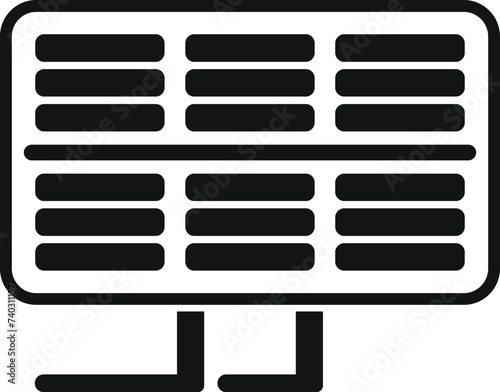 Setup solar panel icon simple vector. Fixture module. Electric power charge