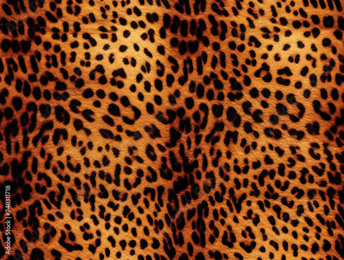 Seamless leopard fur and skin texture pattern  textile fabric design. Generative ai