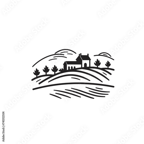 landscape tuscany italy heels  vector illustration isolated transparent background logo, cut out or cutout t-shirt print design