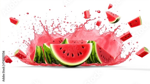 Watermelon juice. with splash of watermelon juice,transparent background