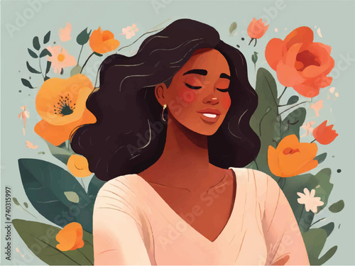 Woman embracing self love and care for girls