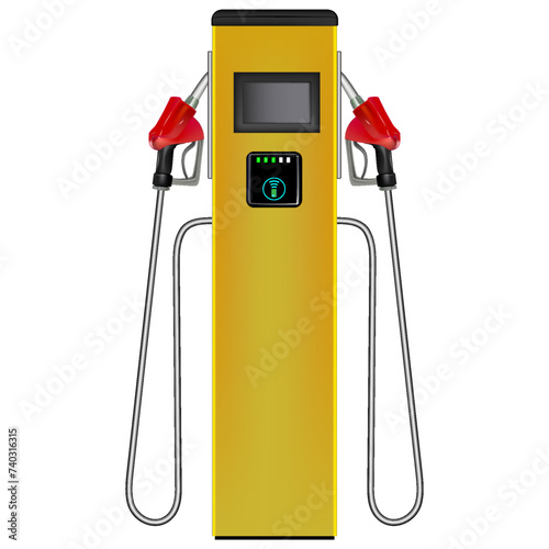 Fuel pump. Gas station. Gas station. Set of fuel pumps from different sides.Wireless, contactless or cashless payments, rfid nfc 