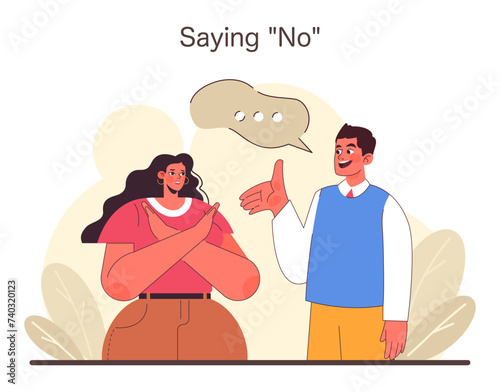 Assertiveness concept. Flat vector illustration