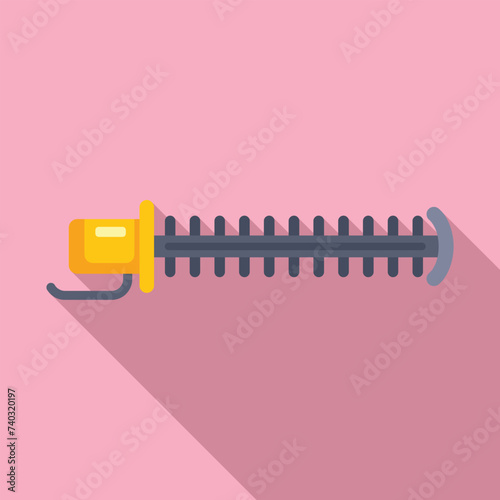 Electric trimmer device icon flat vector. Tree trimming. Lawn hedges