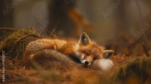 Fototapeta Naklejka Na Ścianę i Meble -  Baby animals in autumn forest