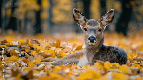Fototapeta Naklejka Na Ścianę i Meble -  Baby animals in autumn forest