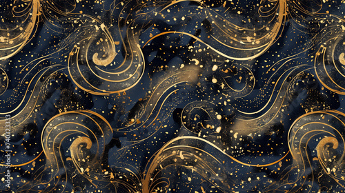 background with gold, gold background, gold swirl background, abstract modern background, wallpaper © Diana D.