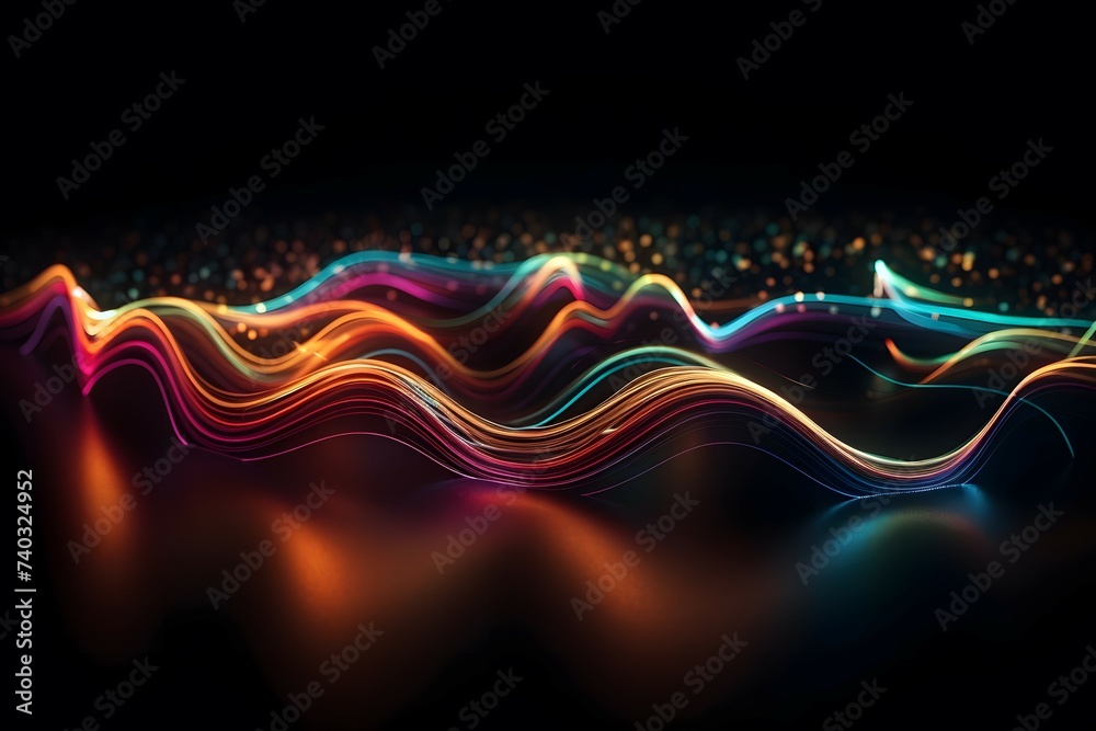A sleek, undulating and multicolored line. , .highly detailed,   cinematic shot   photo taken by sony   incredibly detailed, sharpen details   highly realistic   professional photography lighting   li - obrazy, fototapety, plakaty 