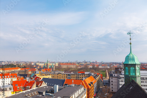 Photography Panoramic view of the Copenhagen streets in Denmark