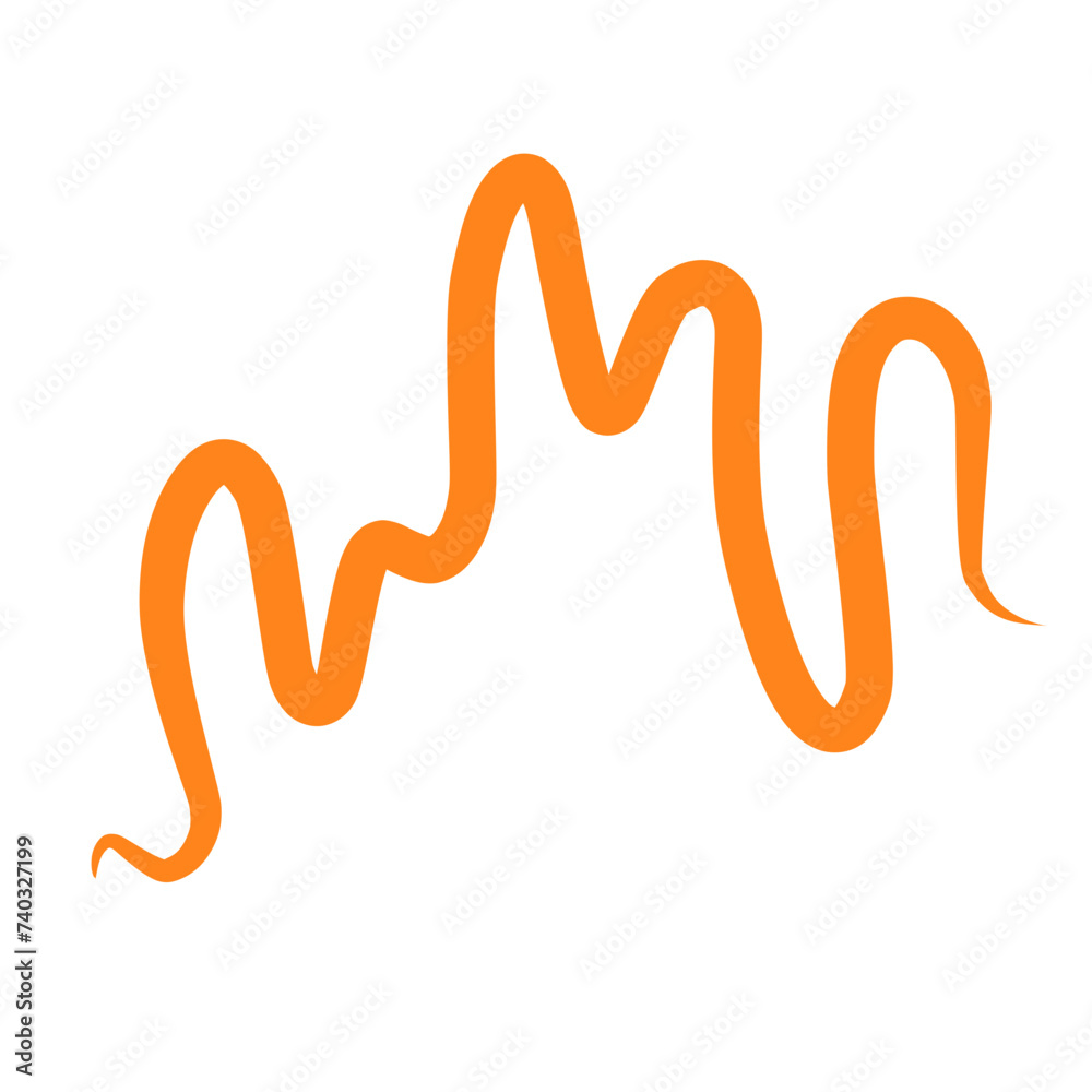 hand drawn orange line squiggle hand drawn orange line squiggle