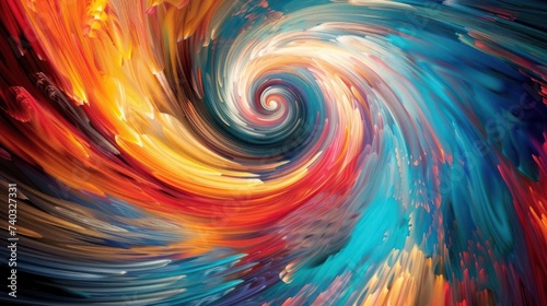 Abstract digital vortex dynamic dimensions swirling colors,watercolor style photo