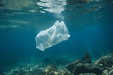 Ocean Plastic Bags, Marine Biology Inspired Environmental Awareness, Water Pollution Image