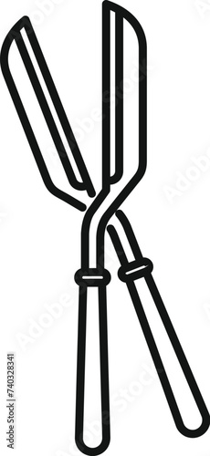 Big blade scissors icon outline vector. Garden trimming. Service lawn branch