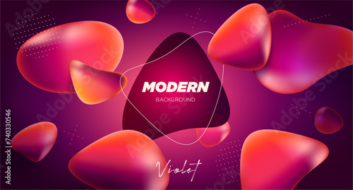 Abstract fluid gradient background. 3d poster cover with modern violet color in Vector Formats. Abstract  shapes with modern graphics. Use for presentation, banner, business placards, brochures.