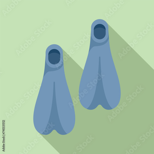 Diving flippers icon flat vector. Pool equipment. Nature extreme adventure