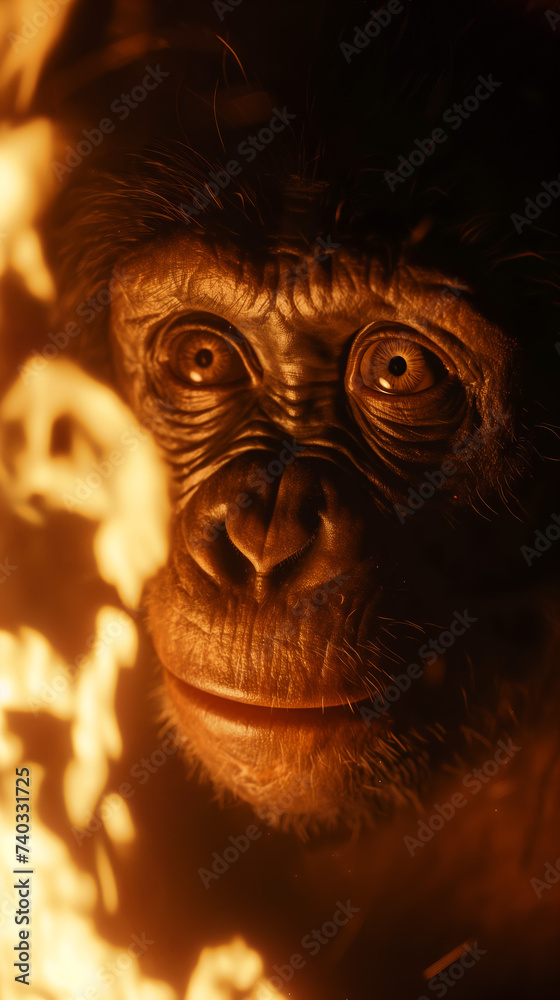 Australopithecus Mesmerized by Fire  - homem das cavernas -  Australopithecus's First Encounter with Fire - Evolução - Teoria da evolução - Homem primitivo