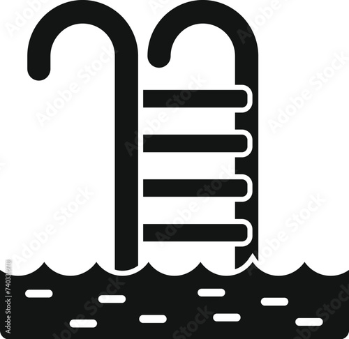 Water pool ladder icon simple vector. Dive exercise. Deep vacation adventure