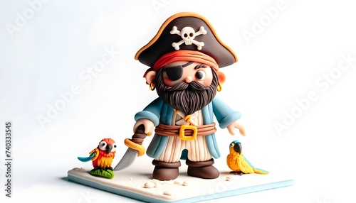 Personnage en pâte à modeler : Capitaine des pirates