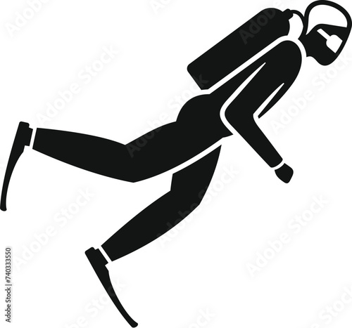 Person ocean diving icon simple vector. Energetic oxygen. Dive exotic pool