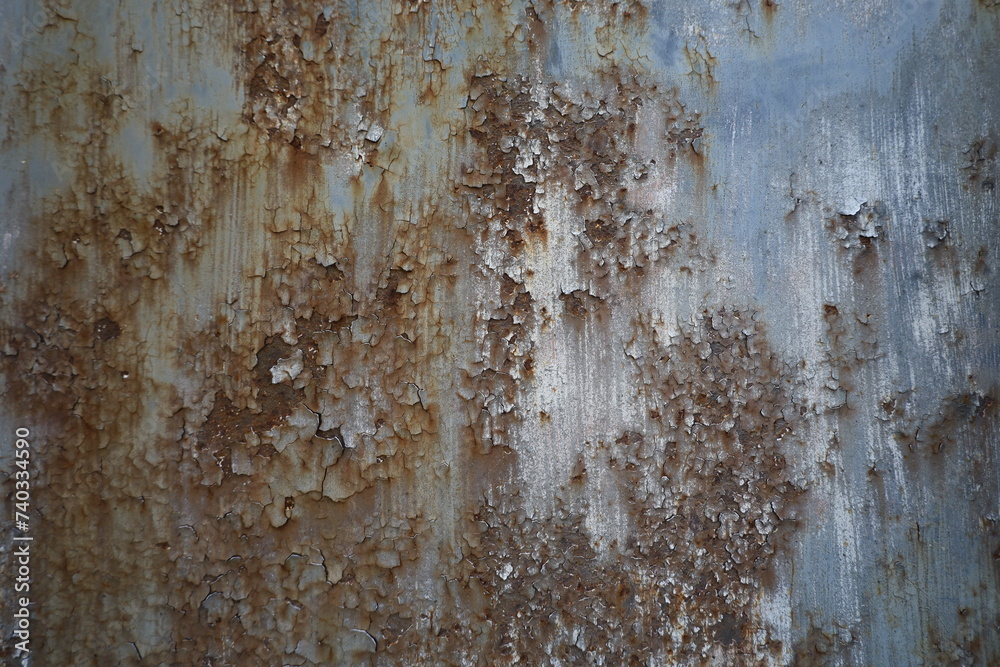 corroded wrought iron fence , old metal ornaments