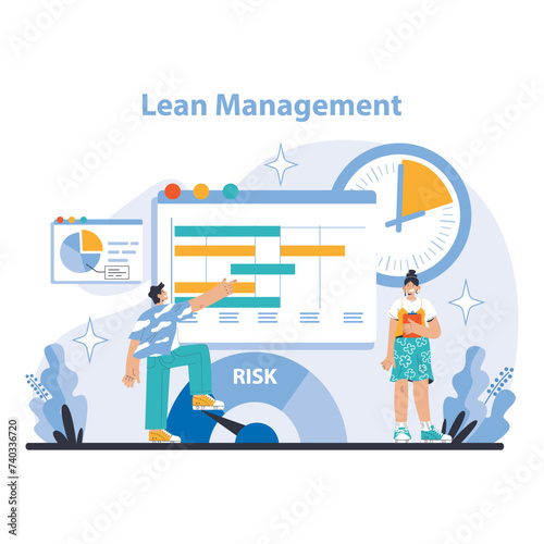 Logistics and Inventory Management concept. Flat vector illustration.