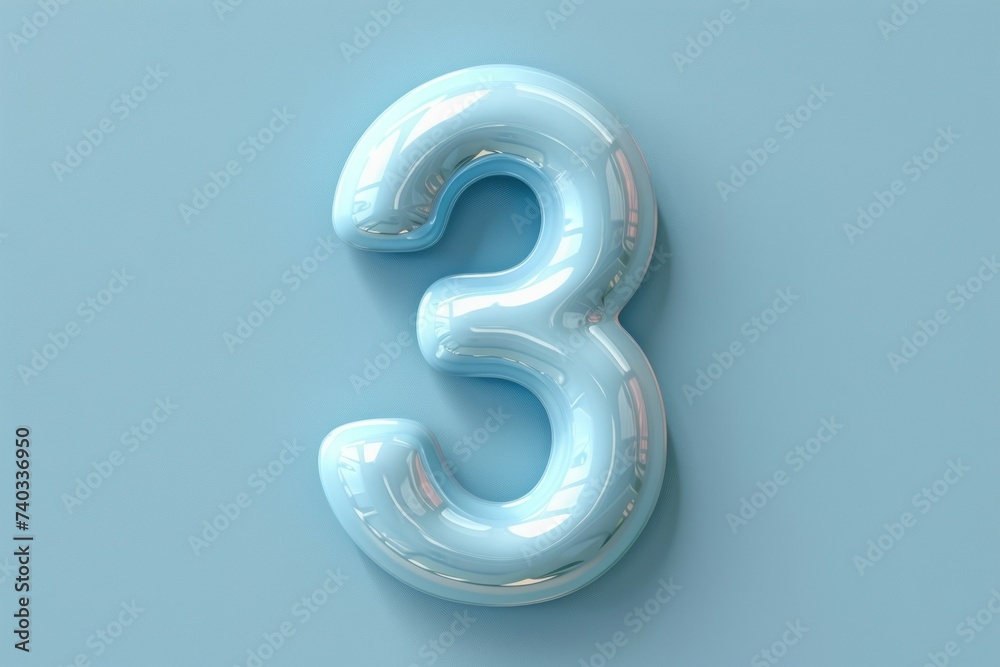 Numeral 3 three, date or birthday concept. Background with selective focus and copy space Numeral 3 three, date or birthday concept. Background with selective focus and copy space