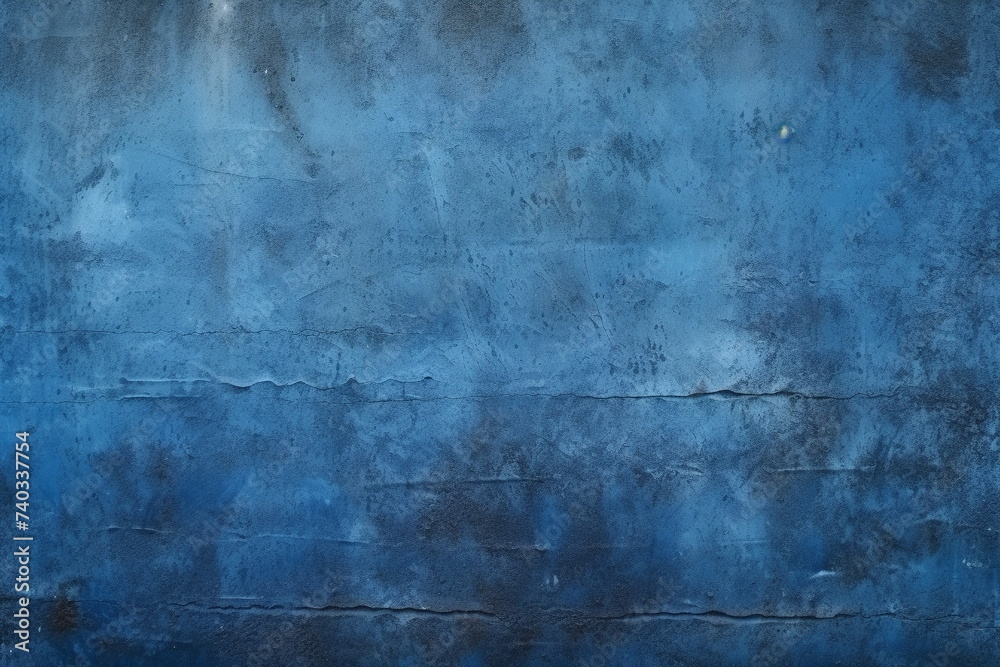 Obraz premium Blue grunge background with scratches. Dirty navy cement textured wall. Vintage wide long backdrop use for design web banner with scratches and cracks. Old stained dark concrete, distressed texture